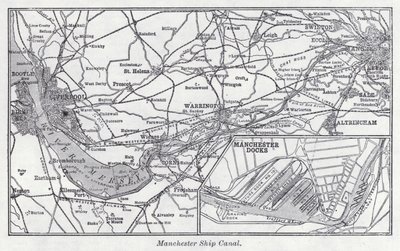 Manchester Ship Canal (litho) av English School