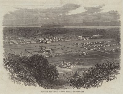 Mandalay, hovedstaden i Øvre Burmah (gravering) av English School