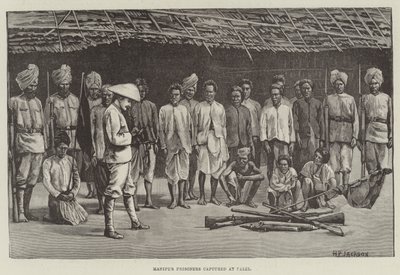 Manipur-fanger tatt til fange ved Palel (gravering) av English School