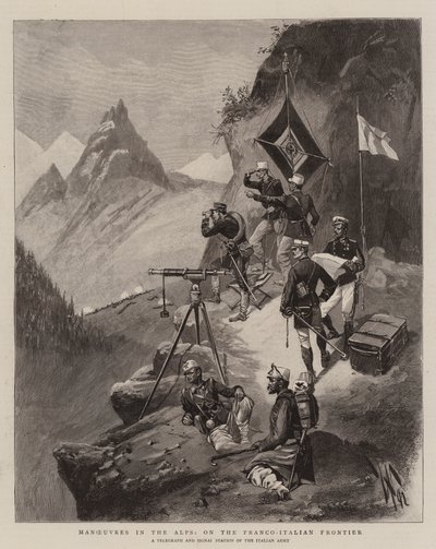 Manøvrer i Alpene, på den fransk-italienske grensen (gravering) av English School