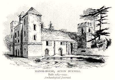 Herregården, Acton Burnell (gravering) av English School