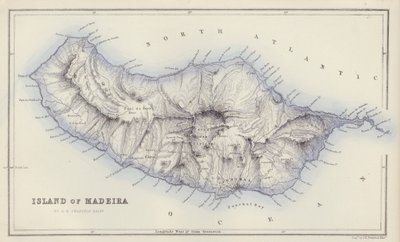 Kart: Island of Madeira, av GH Swanston, Edinburgh (fargebilder) av English School