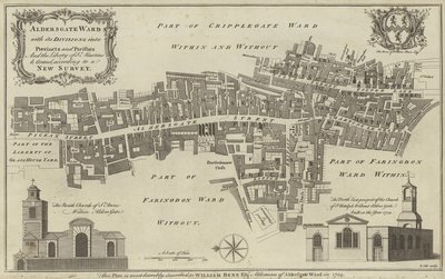 Kart over Aldersgate Ward, City of London av English School