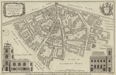 Kart over Aldgate Ward, London av English School