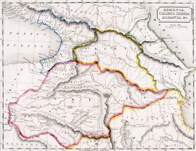 Kart over Armenia, Colchis, Iberia og Albania, fra 