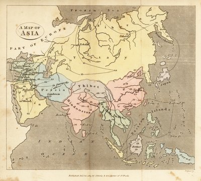 Kart over Asia, tidlig på 1800-tallet av English School