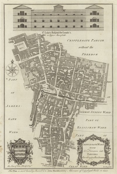 Kart over Cripplegate Ward, London av English School