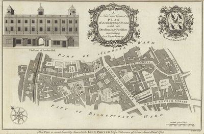 Kart over Lime Street Ward, London av English School
