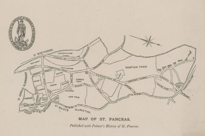 Kart over St Pancras av English School