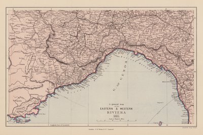 Kart over den østlige og vestlige rivieraen av English School