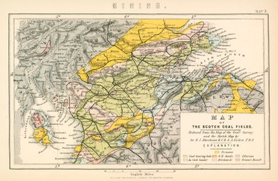 Karte der schottischen Kohlefelder von English School