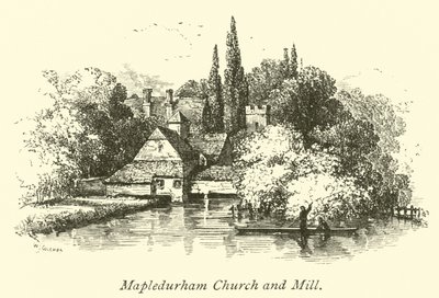 Mapledurham kirke og mølle av English School