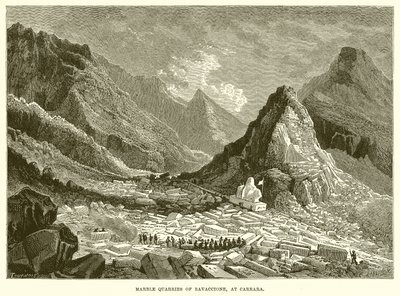 Marble Curries av Ravaccione, ved Carrara (gravering) av English School