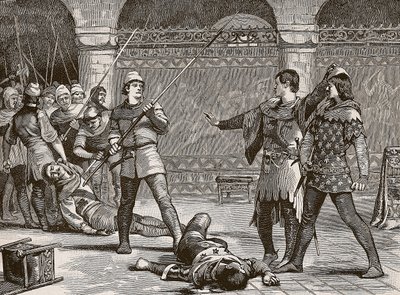 Marcel and the Dauphin of France, illustrasjon fra Cassells Illustrated History of England (sepiafoto) av English School