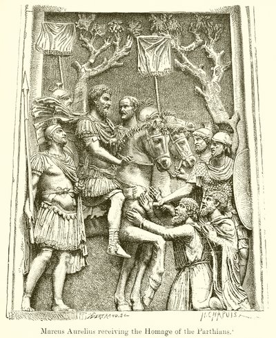 Marcus Aurelius mottar hyllingen av parthierne av English School