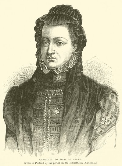 Margaret, hertuginne av Parma (gravering) av English School