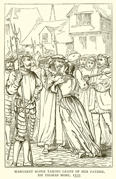 Margaret Roper tok avskjed med sin far, Sir Thomas More, 1535 av English School