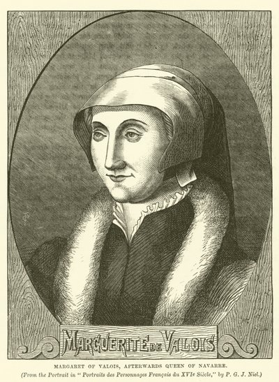 Margaret av Valois, etterpå dronning av Navarra (gravering) av English School