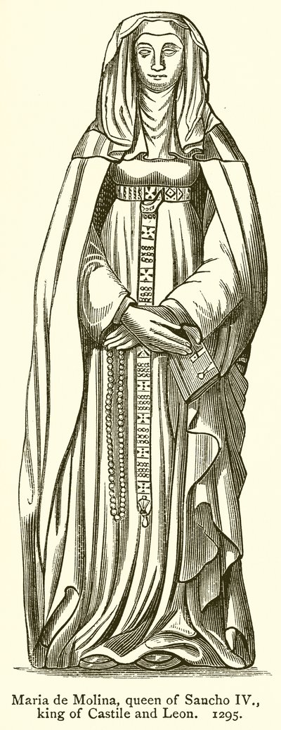 Maria de Molina, dronning av Sancho IV, konge av Castilla og Leon. 1295 av English School