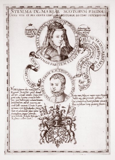 Mary Queen of Scots og hennes sønn, King James av English School