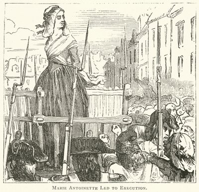 Marie Antoinette førte til henrettelse (gravering) av English School