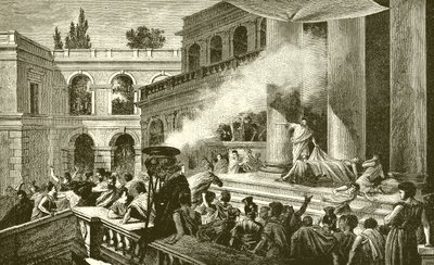 Mark Antony viser folket Caesars lik av English School