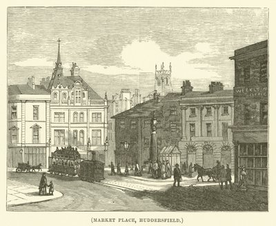 Markedsplassen, Huddersfield (gravering) av English School