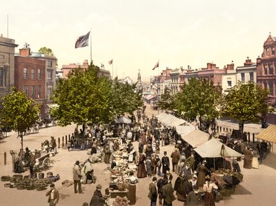 Market, the Parade, Taunton (håndfarget bilde) av English School