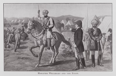 Marquess Wellesley and the Nizam (litho) av English School