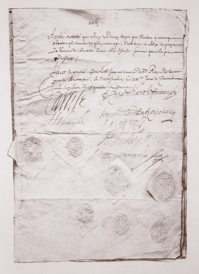 Ekteskapskontrakt til Charles I av English School
