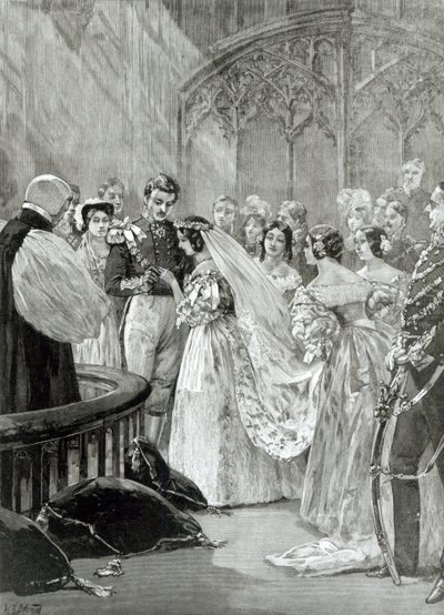 Ekteskap mellom dronning Victoria (1819-1901) og prins Albert (1819-61) ved St. James