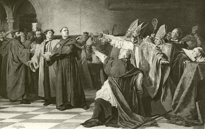Martin Luther før konsilet i Worms (gravyr) av English School