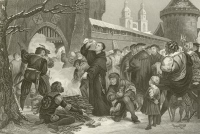 Martin Luther brenner pavens oksen av English School