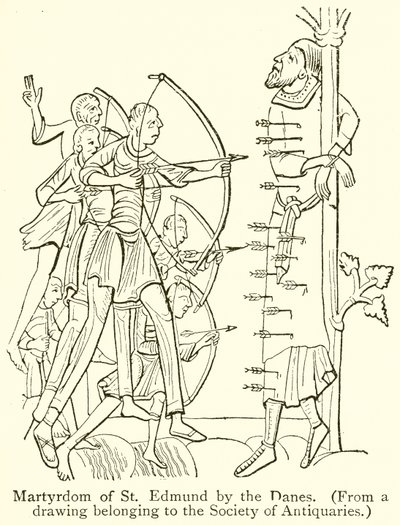 Martyrium av St. Edmund av danskene av English School