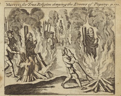 Martyrer for den sanne religion som benekter pavedømmets feil (gravering) av English School