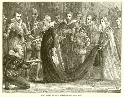 Mary Queen of Scots inn i Holyrood, 1561 av English School