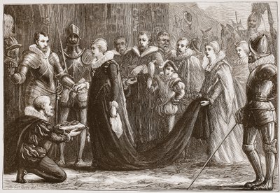 Mary Queen of Scots inn i Holyrood, illustrasjon fra The History of Protestantism av James Aitken Wylie (1808-1890), pub. 1878 av English School