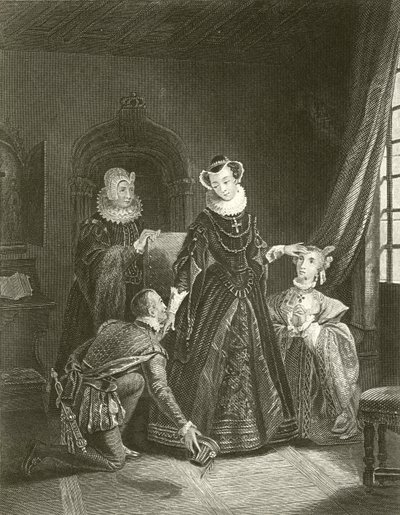 Mary Queen of Scots i Lochleven Castle av English School