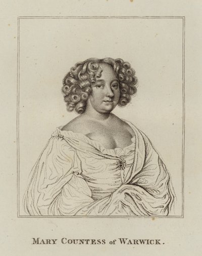 Mary Rich, grevinne av Warwick (gravering) av English School