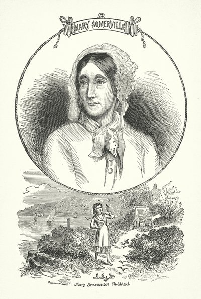Mary Somerville , skotsk vitenskapsmann og forfatter (gravering) av English School