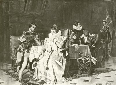 Mary Stuart og Rizzio (gravyr) av English School