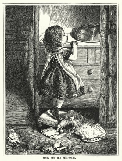 Maria og fatlokket (gravering) av English School