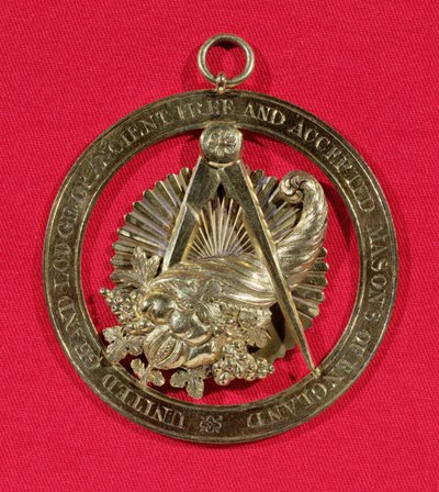 Frimurermerke eller juvel båret av medlemmer av Grand Stewards Lodge etter 1841, midten av det nittende århundre (forgylt sølv og gull) av English School