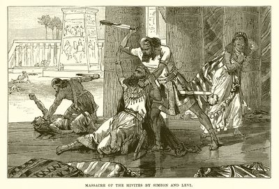 Massacre of the Hivites av Simeon og Levi av English School