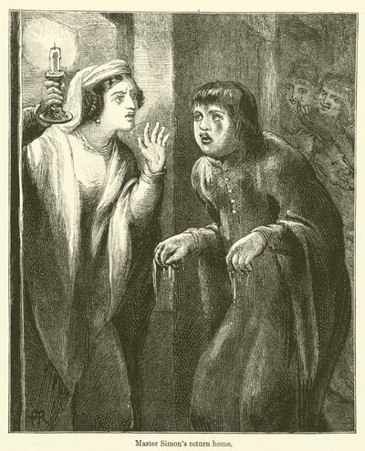 Mester Simons hjemkomst (gravering) av English School
