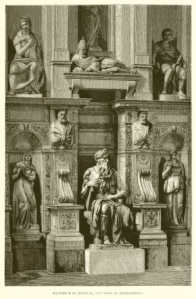 Mausoleet til Julius II; Moses av Michelangelo av English School