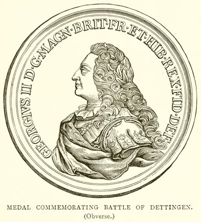 Medalje til minne om slaget ved Dettingen. (Forsiden) av English School