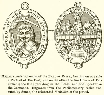 Medalje slått til ære for jarlen av Essex av English School
