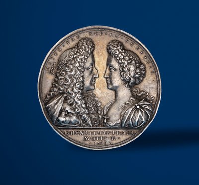 Medalje til minne om kroningen av William og Mary, 1689 (sølv) (forsiden av 419668) av English School
