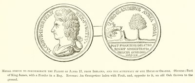 Medalje slått for å minnes Flight of James II av English School